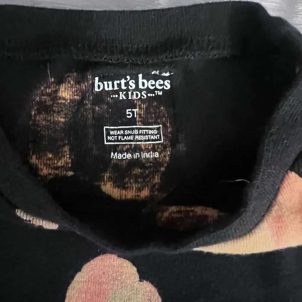Halloween Burt’s Bees Kids Black Pumpkin PJ Set - Size: 5T